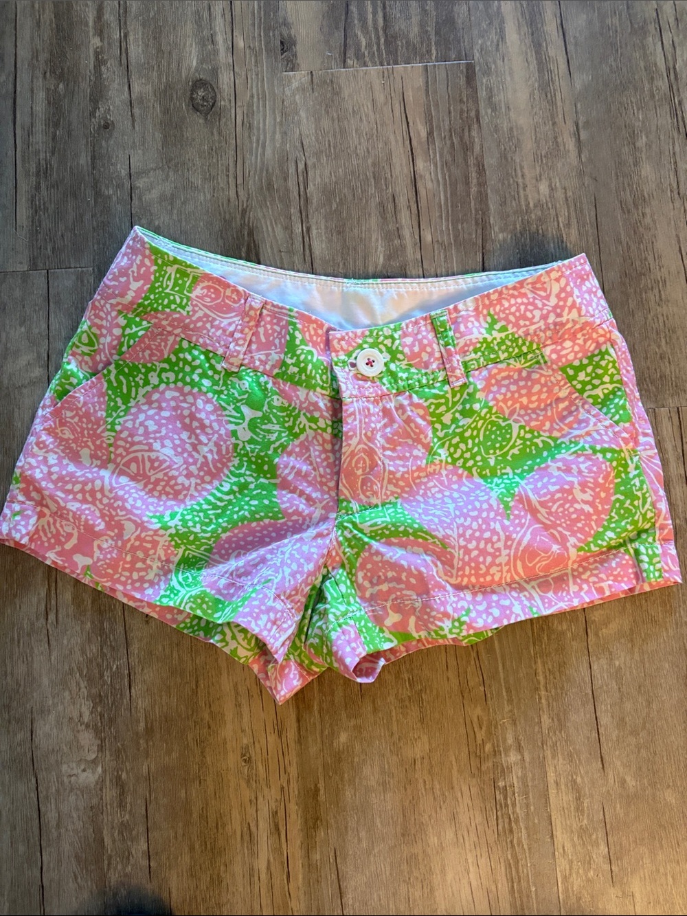 Lilly Pulitzer Pink & Green Printed Cotton Shorts